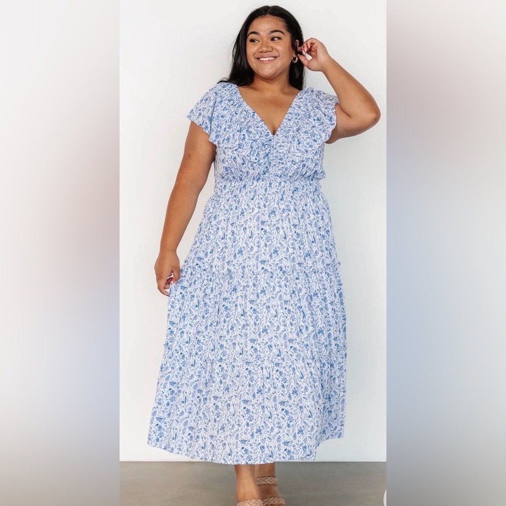 Baltic Born Blue Floral Dress | 1X